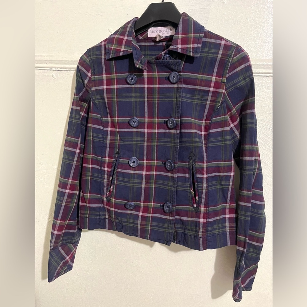 Aeropostale Plaid Double-Breasted Women's Jacket